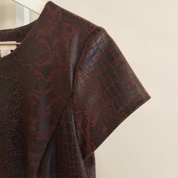 Chicos Sheath Dress Size 1 Medium Brown Mixed Animal Print Safari Knee Length - Picture 5 of 9